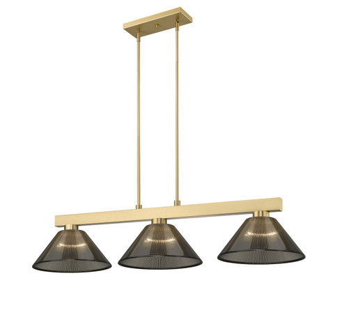 Cobalt Three Light Billiard in Modern Gold (224|152MGLD-ARS)