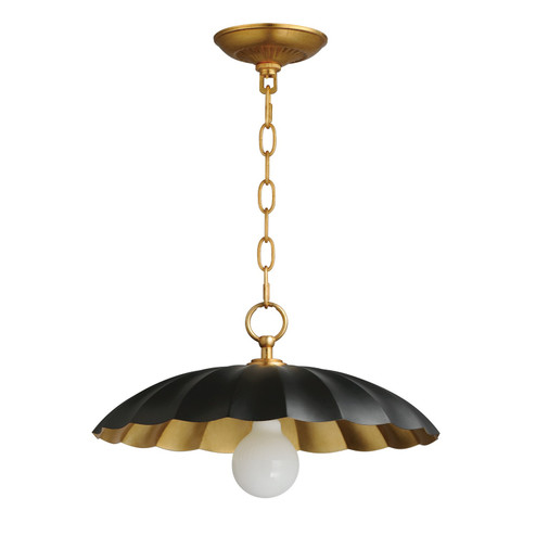 Primrose One Light Pendant in Black / Gold Leaf (16|18055BKGL)