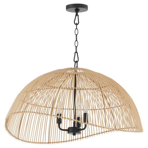 Rattan Three Light Pendant in Matte Black (19|6903-3-59)