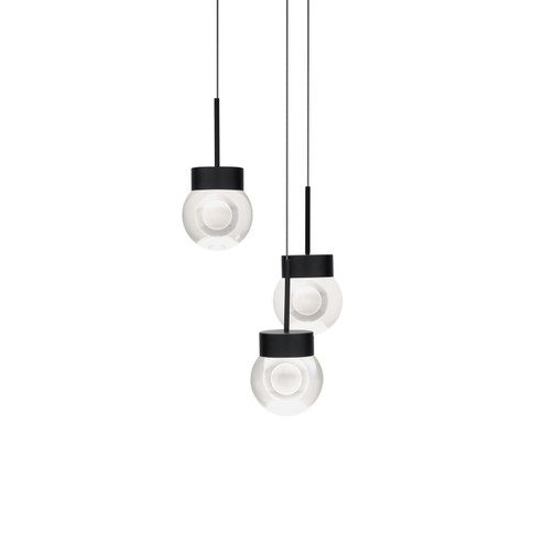 Double Bubble LED Pendant in Black (281|PD-82003R-BK)