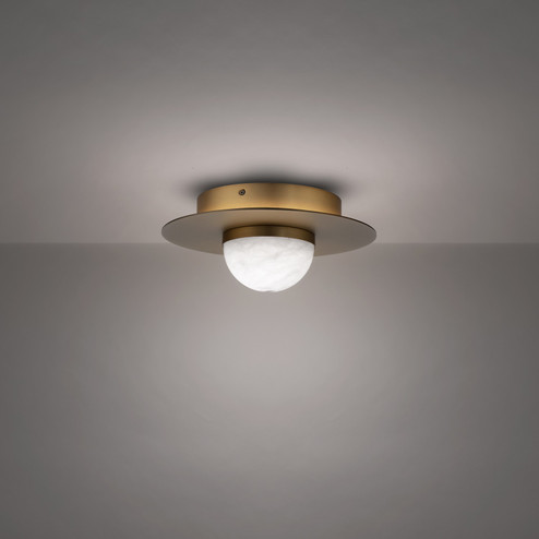 Landed LED Flush Mount in Aged Brass (281|FM-16412-AB)