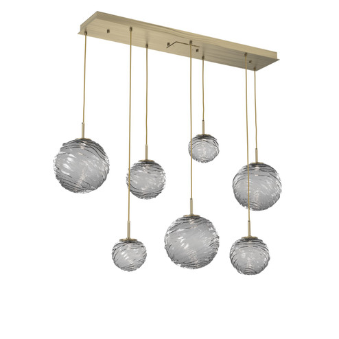 Gaia LED Linear Pendant in Heritage Brass (404|PLB0092-07-HB-S-C01-L3)