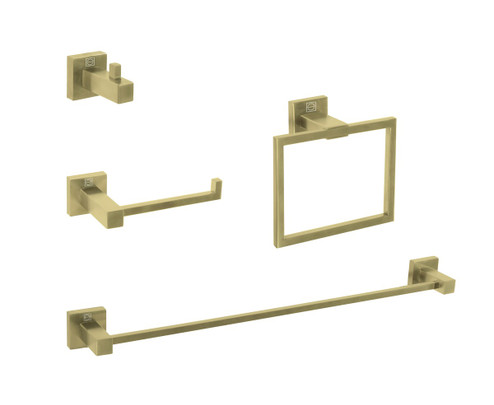Isla 4-Piece Bathroom Hardware Set in Brushed Gold (173|HWB-12S4BGD)