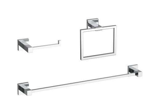 Isla 3-Piece Bathroom Hardware Set in Chrome (173|HWB-12S3RPCH)