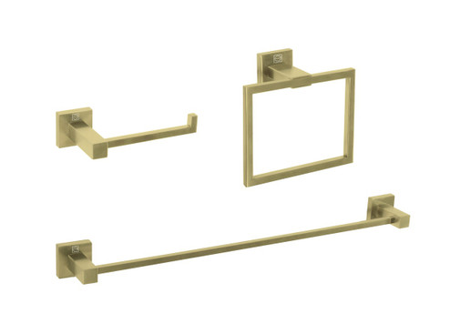 Isla 3-Piece Bathroom Hardware Set in Brushed Gold (173|HWB-12S3RBGD)