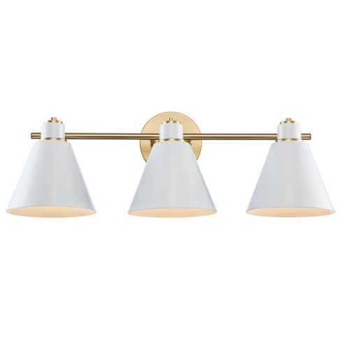 Three Light Vanity in Antique Gold / White (110|22593 AG-WH)