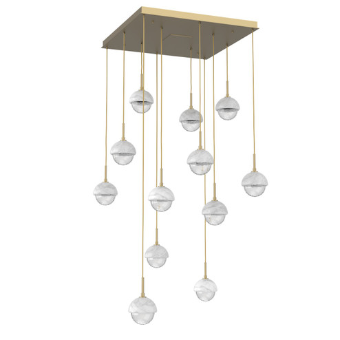 Cabochon LED Chandelier in Gilded Brass (404|CHB0093-12-GB-WC-C01-L1)