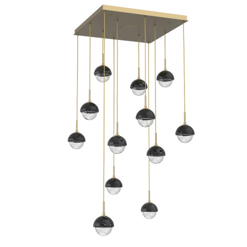 Cabochon LED Chandelier in Gilded Brass (404|CHB0093-12-GB-BC-C01-L3)