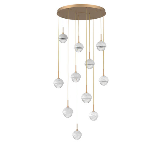 Cabochon LED Chandelier in Novel Brass (404|CHB0093-11-NB-WC-C01-L1)