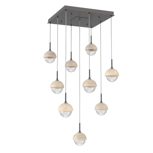 Cabochon LED Chandelier in Graphite (404|CHB0093-09-GP-TC-C01-L1)