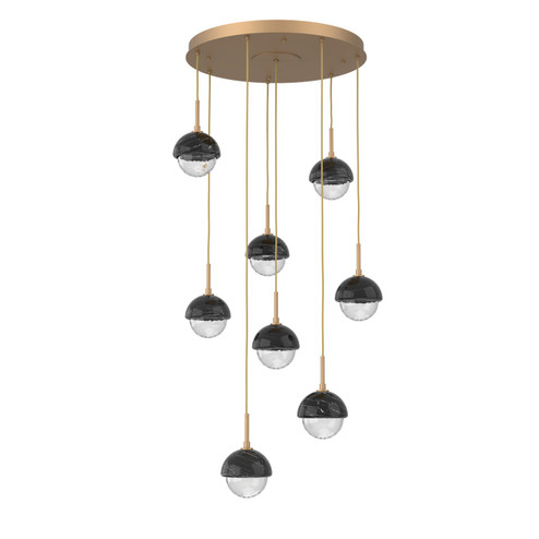 Cabochon LED Chandelier in Novel Brass (404|CHB0093-08-NB-BC-C01-L1)