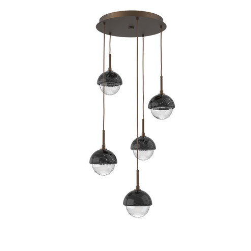 Cabochon LED Chandelier in Flat Bronze (404|CHB0093-05-FB-BC-C01-L1)