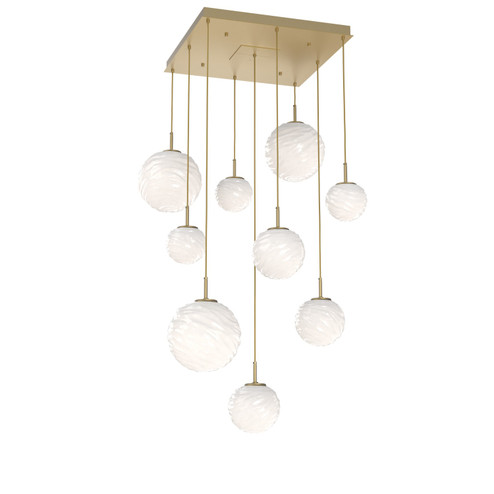 Gaia LED Chandelier in Gilded Brass (404|CHB0092-09-GB-WL-C01-L3)