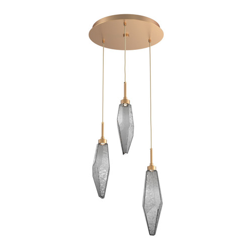 Rock Crystal LED Chandelier in Gilded Brass (404|CHB0050-03-GB-CS-C01-L3-RTS)