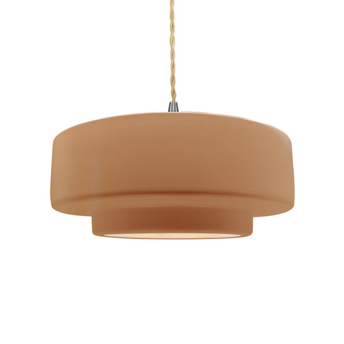 Radiance One Light Pendant in Adobe (102|CER-6543-ADOB-NCKL-BEIG-TWST)