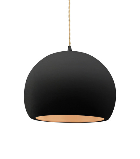 Radiance One Light Pendant in Carbon Matte Black w/ Champagne Gold (102|CER-6533-CBGD-MBLK-BEIG-TWST)