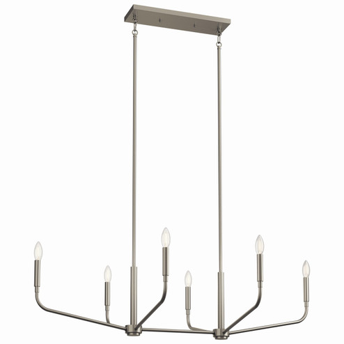 Madden Six Light Linear Chandelier in Brushed Nickel (12|52721NI)
