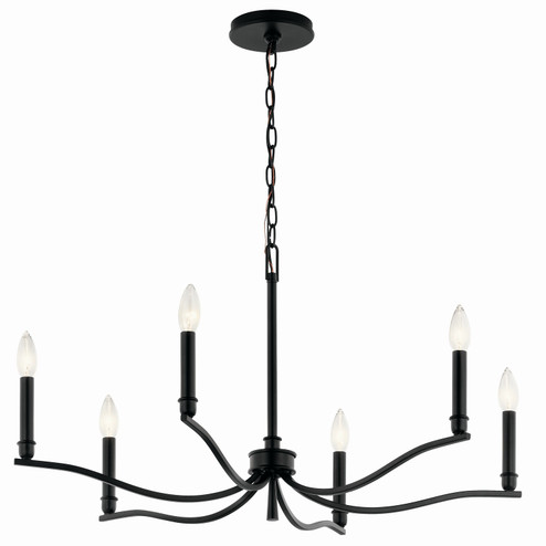 Malene Six Light Chandelier in Black (12|52695BK)