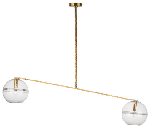 Lowing Two Light Chandelier in Polished Antique Brass (182|SLCH356CPAB)