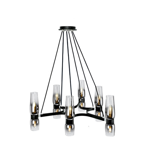 Flame 12 Light Chandelier in Matte Black (45|9775-MBCH-CLGR)