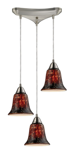 Confections Three Light Pendant in Satin Nickel (45|31130/3FDG)