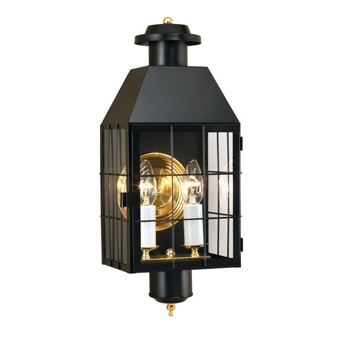 American Heritage Two Light Outdoor Wall Sconce in Black (45|1093-BL-CL)