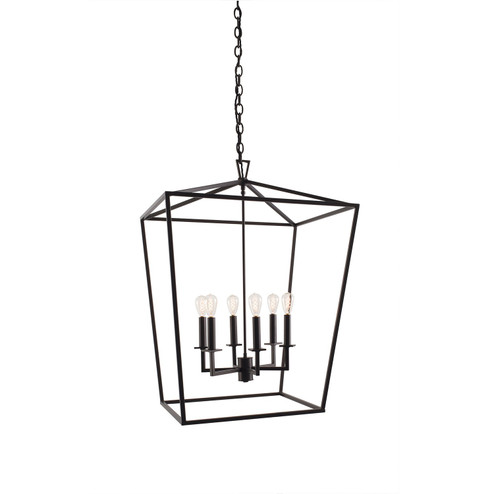 Cage Six Light Pendant in Matte Black (45|1082-MB-NG)