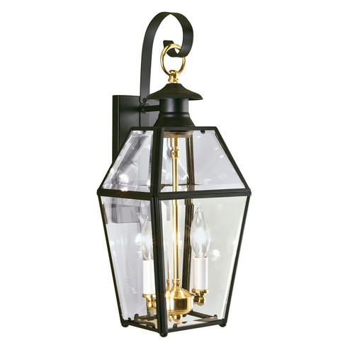 Olde Colony Two Light Outdoor Wall Sconce in Black (45|1066-BL-BE)