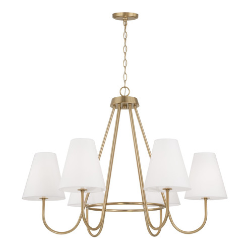 Julia Six Light Chandelier in Matte Brass (65|452761MA)