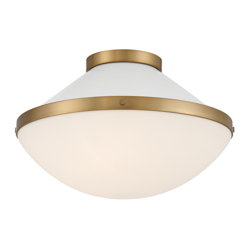 Xander Two Light Flush Mount in Vibrant Gold + White (60|XAN-8002-VG-WH)