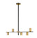 Calumet Five Light Linear Chandelier in Matte Black / Olde Brass (224|814-5L-MB-OBR)