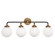 Bistro Four Light Bath Sconce in Hand-Rubbed Antique Brass and Black (268|S 2025HAB/BLK-WG)