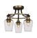 Paramount Three Light Semi-Flush Mount in Matte Black & Brass (200|3417-MBBR-210)