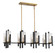 Midland Eight Light Linear Chandelier in Matte Black with Warm Brass Accents (51|1-1907-8-143)