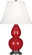 Small Double Gourd One Light Accent Lamp in Ruby Red Glazed Ceramic w/Antique Silver (165|RR12)