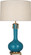 Athena One Light Table Lamp in Peacock Glazed Ceramic w/Aged Brass (165|PC992)