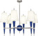 Jonathan Adler Versailles Six Light Chandelier in Navy Lacquered Paint w/Polished Nickel (165|C604X)