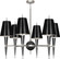 Jonathan Adler Versailles Six Light Chandelier in Black Lacquered Paint w/Polished Nickel (165|B604)