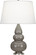 Small Triple Gourd One Light Accent Lamp in Smoky Taupe Glazed Ceramic w/Antique Silver (165|289X)