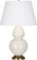 Double Gourd One Light Table Lamp in Bone Glazed Ceramic w/Antique Natural Brass (165|1754X)