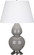 Double Gourd One Light Table Lamp in Smoky Taupe Glazed Ceramic w/Antique Silver (165|1750X)