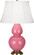 Double Gourd One Light Table Lamp in Schiaparelli Pink Glazed Ceramic w/Antique Natural Brass (165|1607)