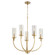 Ladin Five Light Chandelier in Aged Brass w/ Smoke Fluted Glass (19|601-5-80)