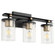 Empire Three Light Vanity in Textured Black w/ Aged Brass (19|529-3-6980)