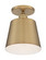 Motif One Light Semi Flush Mount in Brushed Brass / White Accents (72|60-7321)