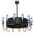 Tuscan Vineyard 12 Light Chandel-Air in Black Metal,Chrome (57|213081)