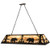 Bear At Lake Nine Light Oblong Pendant in Wrought Iron (57|193481)