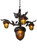 Acorn Branch Four Light Chandelier in Antique Copper,Burnished (57|180444)