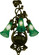 Green Pond Lily Three Light Wall Sconce in Mahogany Bronze (57|17537)