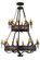 Costello 20 Light Chandelier in Black Metal,Wrought Iron (57|158265)